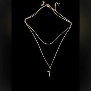 New Beloved + Inspired 14K Gold Dipped Cross Pendant Necklace, Gold (2 ct) NESON